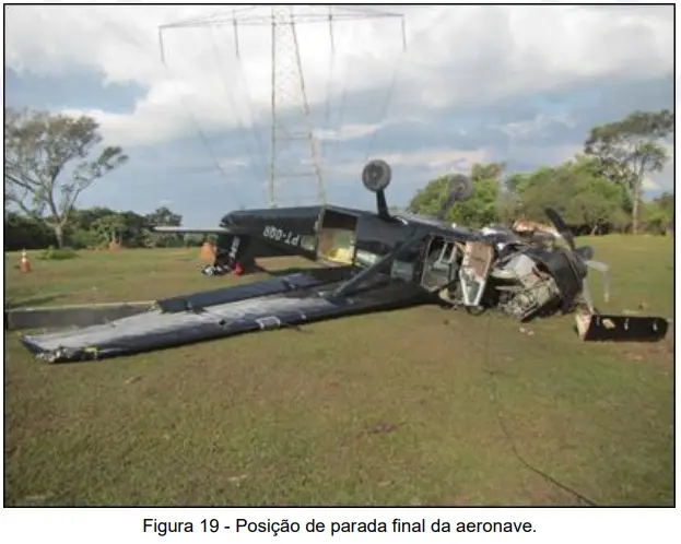 posição final da aeronave