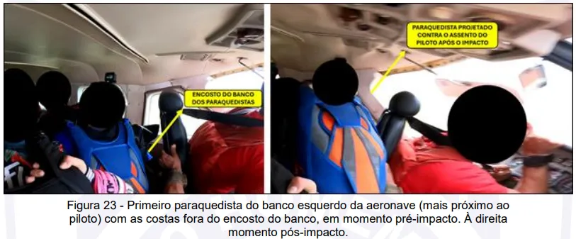paraquedistas no avião acidentado