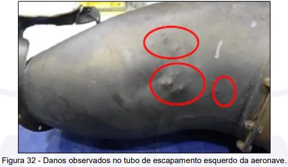 danos no tudo de escapamento