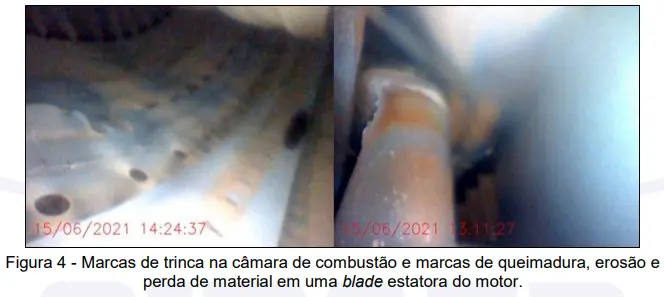 marcas de trinca na camara de combustão